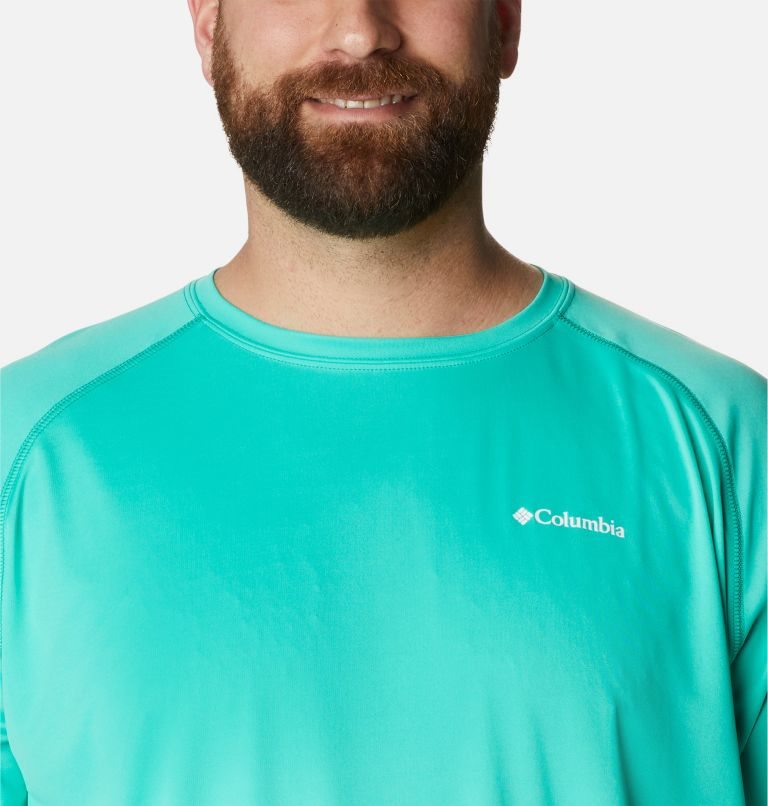 Men's Columbia Fork Stream Long Sleeve Sweatshirts Turquoise | Plus Size CA-S84L6